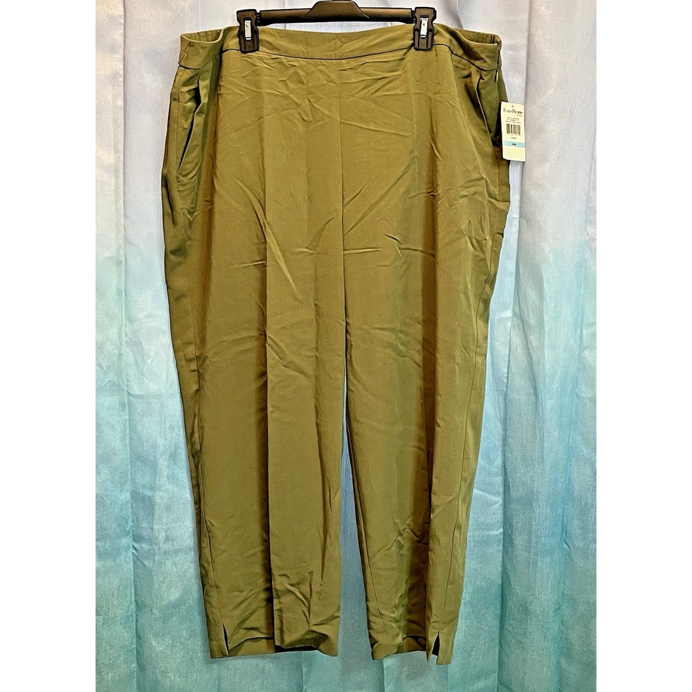 Women's Plus 20W Evan Picone olive Green dress pants slacks NWT